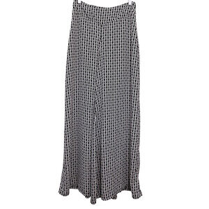 bar III Palazzo Pants Womens Sz S Black White Geo Flowy Wide Work Party Festival